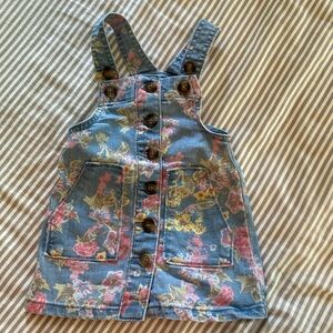 Floral Toddler Jean Skirt Overalls
